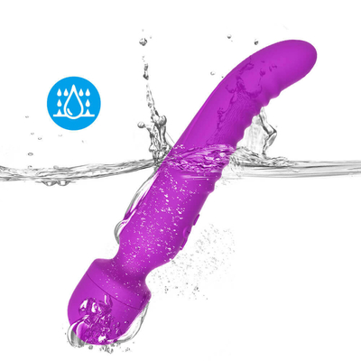 Vibrador suave del consolador del cuello del extremo del Massager de la calefacción de la vara inteligente dual del sistema de pesos americano