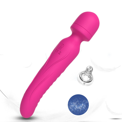 Vibrador suave del consolador del cuello del extremo del Massager de la calefacción de la vara inteligente dual del sistema de pesos americano
