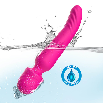 Calefacción inteligente del silicón del sistema de pesos americano de la vara del Massager del extremo dual Bendable suave del cuello