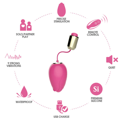 Juguetes vibrantes del sexo del huevo del punto de G para el control inalámbrico Mini Flower Silicone de las mujeres