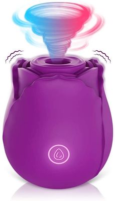 10 modos Rose Clitoral Sucking Vibrator Rechargeable que chupa el vibrador para la hembra