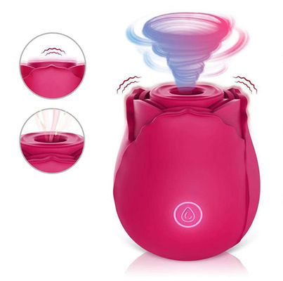 10 modos Rose Clitoral Sucking Vibrator Rechargeable que chupa el vibrador para la hembra
