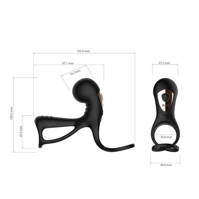 Manga suave del pene del silicón del motor dual