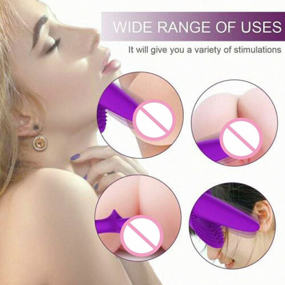 Lengua de Clitorial de las mujeres que lame el vibrador