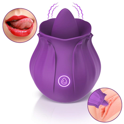 Lengua oral de la flor que lame el vibrador