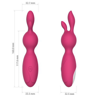 Vibrador recargable del silicón del conejo del sistema de pesos americano