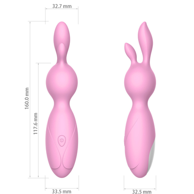 Vibrador recargable del silicón del conejo del sistema de pesos americano