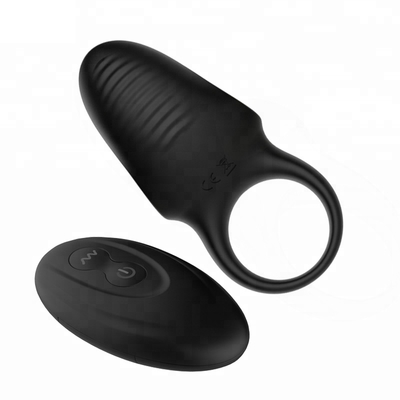 Manga usable eléctrica negra del pene del silicón del Massager para los hombres