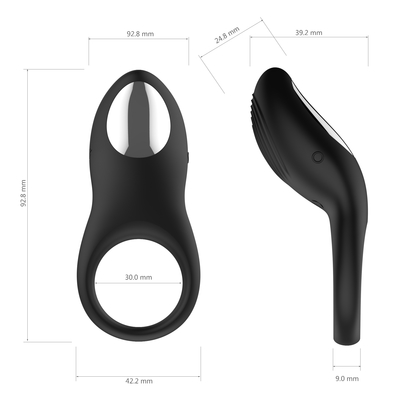 Anillo suave impermeable 92*42*39m m de Ring Sex Toy Vibrating Cock del pene del silicón