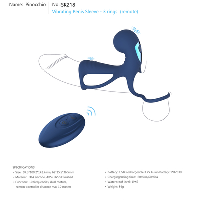 Manga masculina vibrante del pene del silicón del Masturbator de la próstata del PDA para hombre del Massager