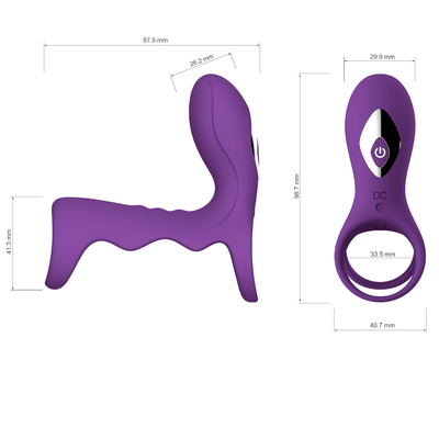 Hombres duales de Ring Cock Vibrating Ring For del pene del silicón teledirigido del FDA