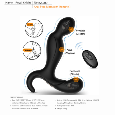 Vibrador masculino del Masturbator del Massager impermeable teledirigido Bendable de la próstata