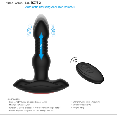 Enchufe vibrante ajustable 150*114*45m m de la próstata del enchufe anal remoto de 1 hora que empuja