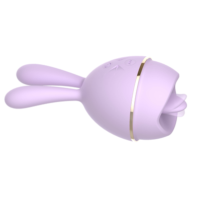 Lengua dual impermeable del motor del conejo suave que lame los juguetes del placer del vibrador para las mujeres