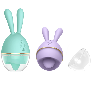 Lengua dual impermeable del motor del conejo suave que lame los juguetes del placer del vibrador para las mujeres