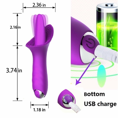 Vibrador suave 166.5*73.6*56.5m m del consolador del estimulador oral de la lengua del vibrador de la bala de Clit
