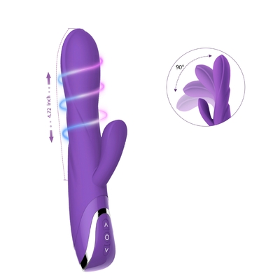 Consolador doble del vibrador del conejo de 80 minutos con el amor Toy For Lady del vibrador de Clit 213*64*38m m