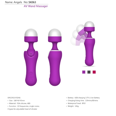4 tipos vibrador principal ajustable del silicón para el Massager adulto 180*46*45m m de la vara de Vegina
