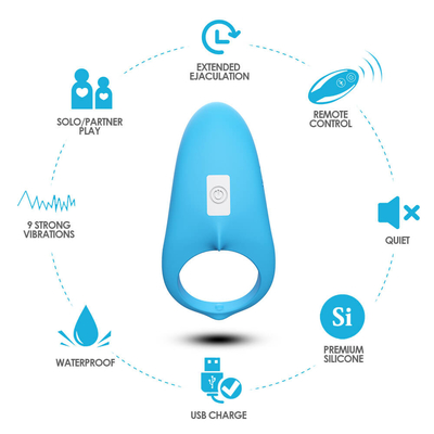 Eyaculación flexible del retraso del vibrador del pene del anillo IPX7 del gallo del vibrador 3.7V para el hombre