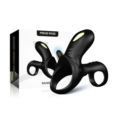 Anillo vibrante doble del gallo de los motores 40dbs, vibrador masculino del pene de la batería de 280mAh Li