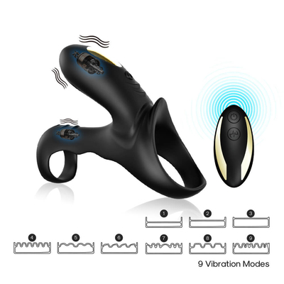 Anillo vibrante doble del gallo de los motores 40dbs, vibrador masculino del pene de la batería de 280mAh Li