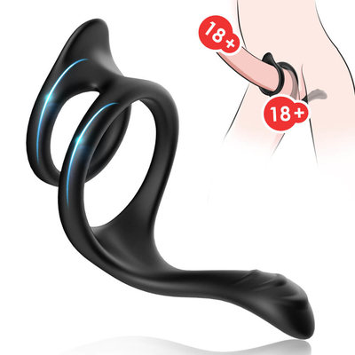 Anillos completos dobles de la erección del pene del silicón de Ring Sex Toy 80x70x50m m del pene del lazo