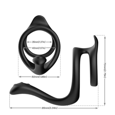 Anillos completos dobles de la erección del pene del silicón de Ring Sex Toy 80x70x50m m del pene del lazo