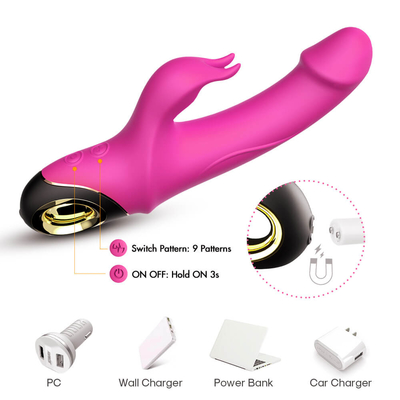 Mujeres Vaginal Clitoris Stimulator Sex Toy del vibrador del conejo del punto de G del adulto que sorprenden