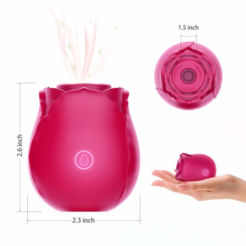 10 modos Rose Clitoral Sucking Vibrator Rechargeable que chupa el vibrador para la hembra