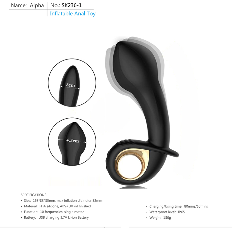 10 hombres gay de Toy Anal Sex Toys For de la próstata del extremo de los modos del consolador anal inflable del enchufe