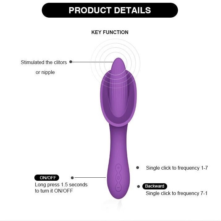 Vibrador suave 166.5*73.6*56.5m m del consolador del estimulador oral de la lengua del vibrador de la bala de Clit