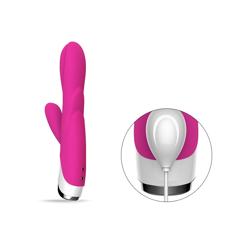 Consolador doble del vibrador del conejo de 80 minutos con el amor Toy For Lady del vibrador de Clit 213*64*38m m