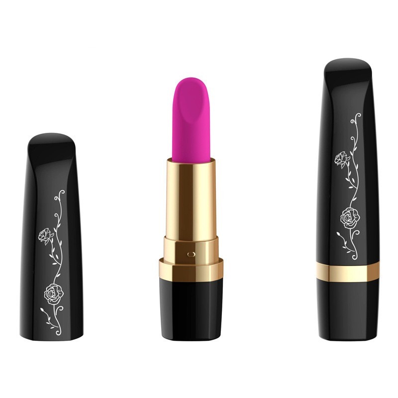 100m m 6V vibrador negro de Rose Sex Toys Pink Lipstick de 50 minutos para el juguete del sexo de las muchachas