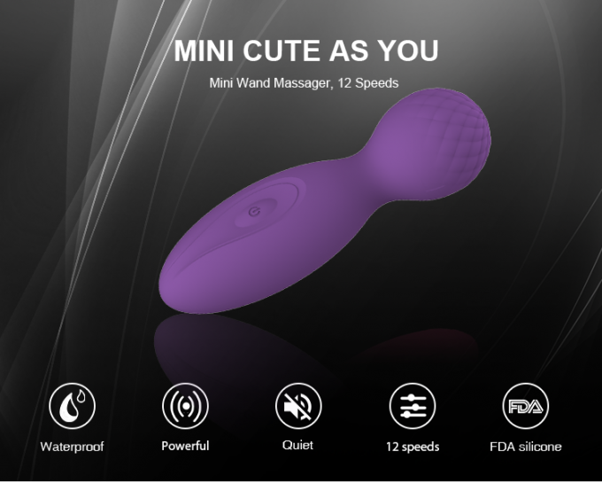 Massager del cuerpo de la edición del amor de la vara del cuerpo del ambiente de G del silicón del satén de 10 funciones mini
